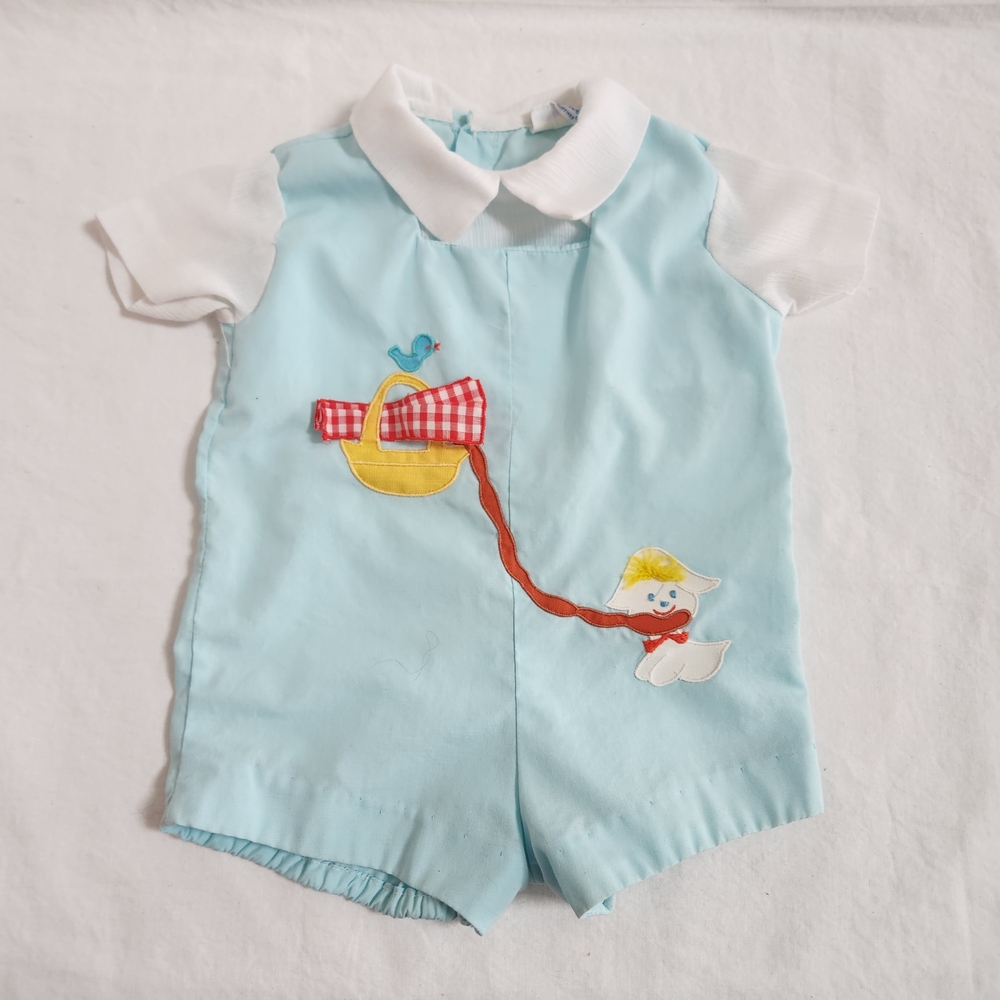 Vintage Nannette Baby Boy Shorts Romper